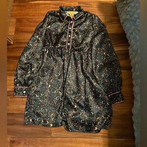 Wrangler® Girls Celestial Moon Star Piped‎ Shirt Dress L/S k2